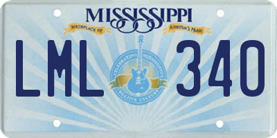 MS license plate LML340