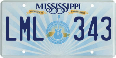 MS license plate LML343