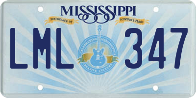MS license plate LML347