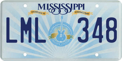 MS license plate LML348