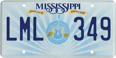 MS license plate LML349