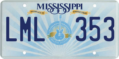 MS license plate LML353