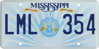 MS license plate LML354