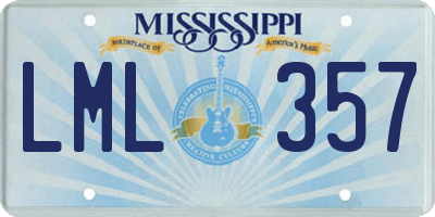 MS license plate LML357