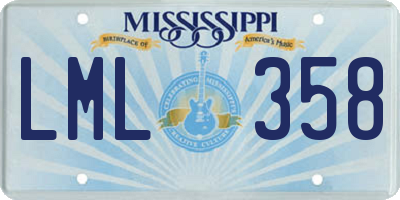 MS license plate LML358