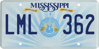 MS license plate LML362