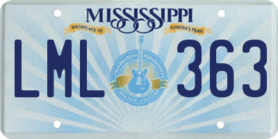 MS license plate LML363