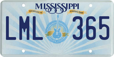 MS license plate LML365