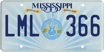MS license plate LML366