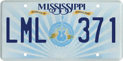 MS license plate LML371