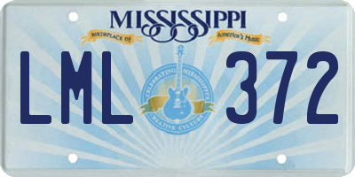 MS license plate LML372
