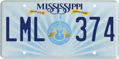 MS license plate LML374