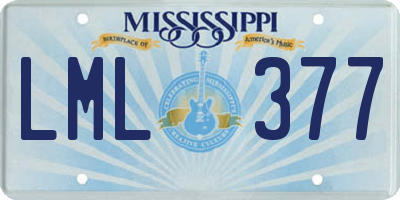 MS license plate LML377