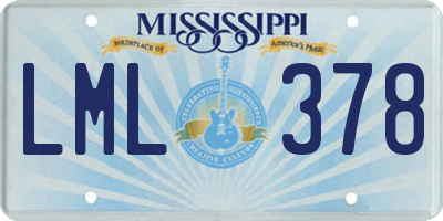 MS license plate LML378