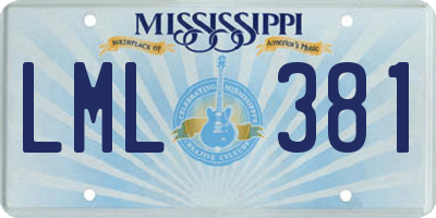 MS license plate LML381