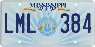 MS license plate LML384