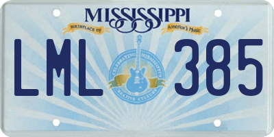 MS license plate LML385