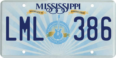 MS license plate LML386