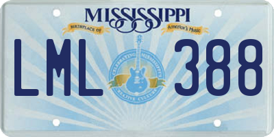 MS license plate LML388