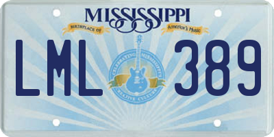 MS license plate LML389