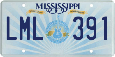 MS license plate LML391