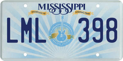 MS license plate LML398