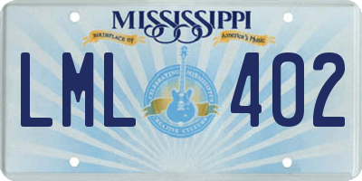 MS license plate LML402