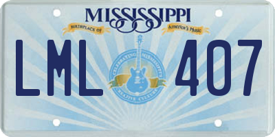 MS license plate LML407