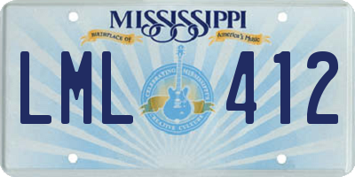 MS license plate LML412
