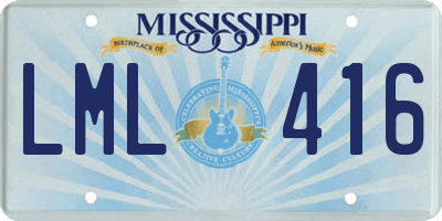 MS license plate LML416