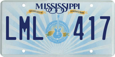 MS license plate LML417