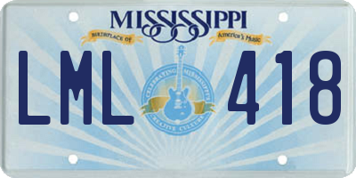 MS license plate LML418