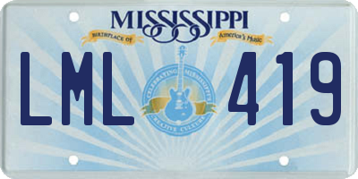 MS license plate LML419
