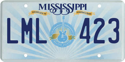 MS license plate LML423