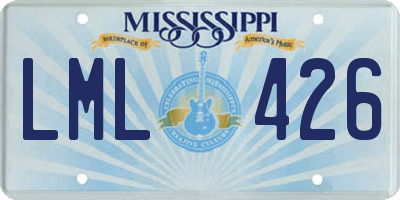 MS license plate LML426