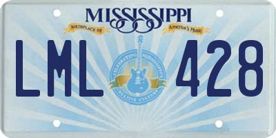 MS license plate LML428