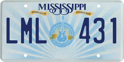 MS license plate LML431
