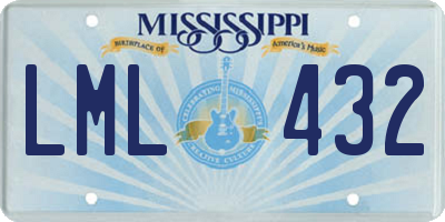 MS license plate LML432