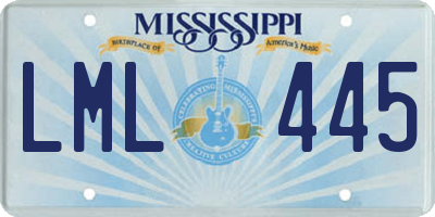 MS license plate LML445