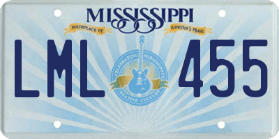 MS license plate LML455