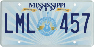MS license plate LML457