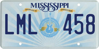 MS license plate LML458