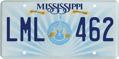 MS license plate LML462