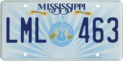 MS license plate LML463