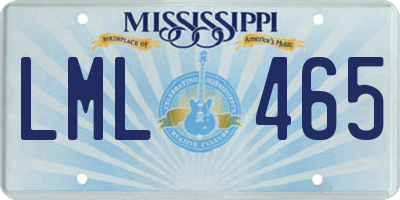 MS license plate LML465