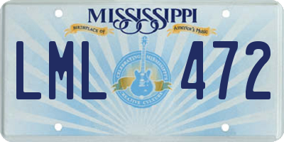 MS license plate LML472