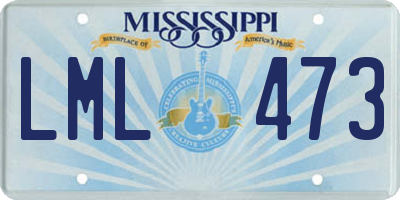 MS license plate LML473