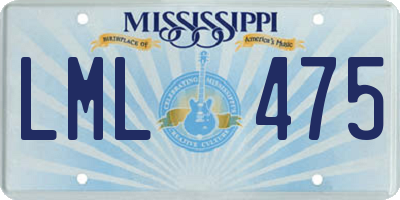 MS license plate LML475