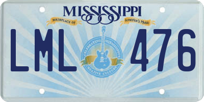 MS license plate LML476