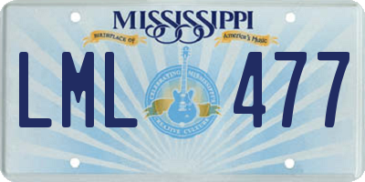 MS license plate LML477